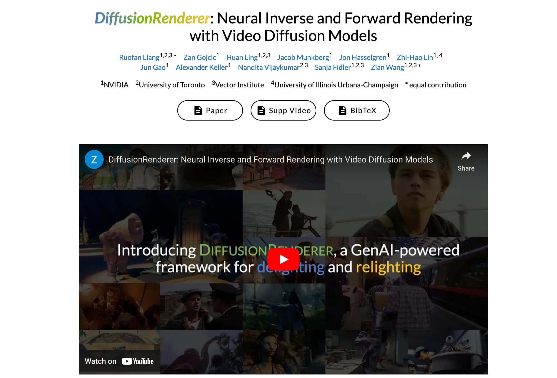 Diffusion Renderer by Nvidia: Neural Inverse and Forward Rendering with Video Diffusion Models