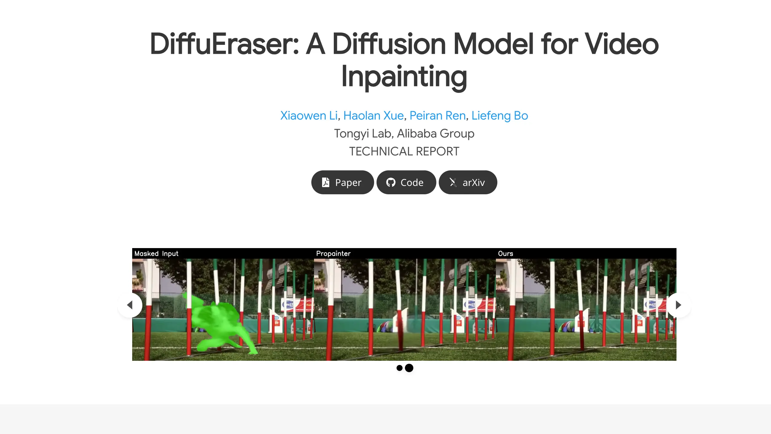 DiffuEraser AI Video Editing Model